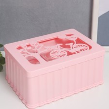 Musical Mechanical Bicycle Music Casket Pink 12.5x17.5x8 cm