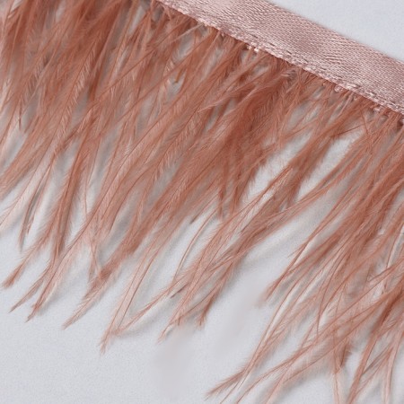 Braid with ostrich feathers, 8-10 cm, 5 ± 0.5 m, salmon color-3