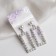 Earrings with pearls "Tenderness" Half rectangle, white color in silver
