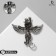 Manticore brooch, gray color in black silver