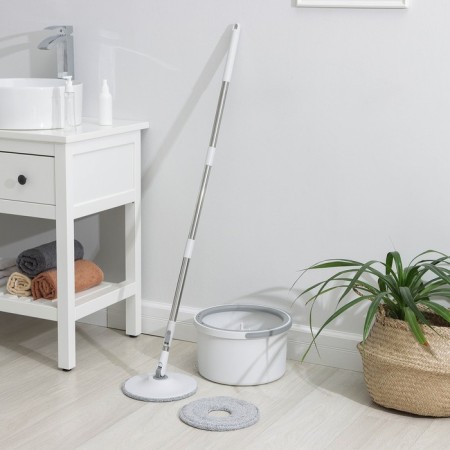 Mop with spin and bucket, microfiber nozzle, compact-1