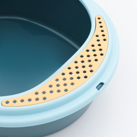 A rounded toilet round 48.2 x 40.5 x 25.5 cm, blue/blue-5