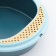 A rounded toilet round 48.2 x 40.5 x 25.5 cm, blue/blue