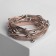 Bracelet Skin "on the magnet" beads, white-beige color in silver, 38 cm