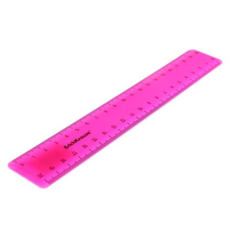 The line 20 cm Erichkrause "Neon Solid", plastic, opaque. double -sided scale, mix-3