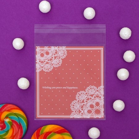 BOPP package with sticky tape, “wishes”, 10*11+3cm-2