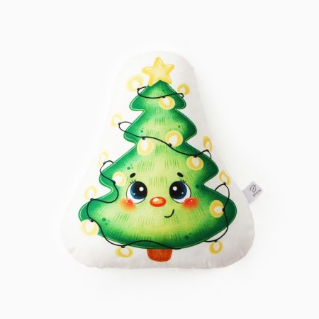 New Year. Pillow Ethel "Cute Christmas tree" 32x38 cm, 100 p/e, velor