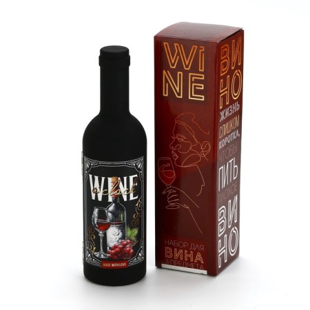 Gift set for the wine mini: aerator, corkscrew, cap for a bottle of wine "Wine", 20 x 10 cm-1