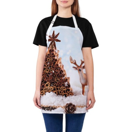 Apron kitchen with a photocrint "Figure spruce", adjustable, size OS