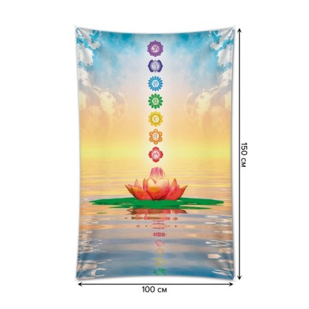 Decorative panel with photo printing "Symbols of meditation", vertical, size 100x150 cm