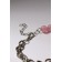Bracelet "Heart" chain, black-pink color in silver, l = 16 cm