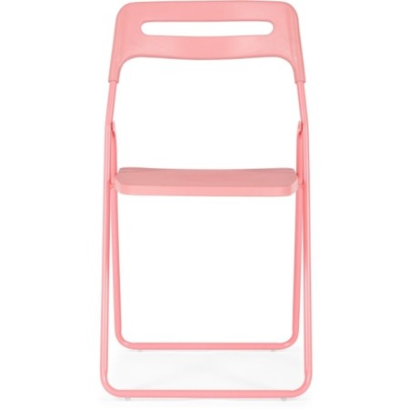 Fold plastic stool, metal/plastic, pink/pink 43x46x81 cm-1