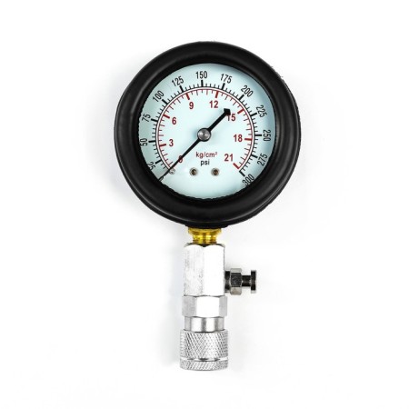 A compressometer for gasoline engines with a set of adapters in a case-2