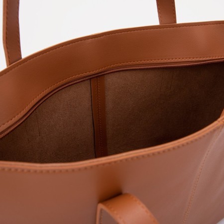 Zipper bag with lightning, terracotta color-2