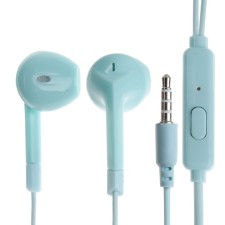 R-2 headphones, wired, inserts, microphone, 1 m, jack 3.5 mm, blue