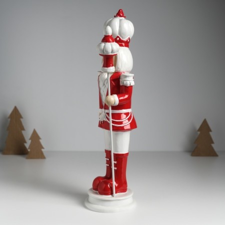 Polystone souvenir "Nutcracker in a red-white uniform, with a bait" 11x11.5x36.5 cm-1