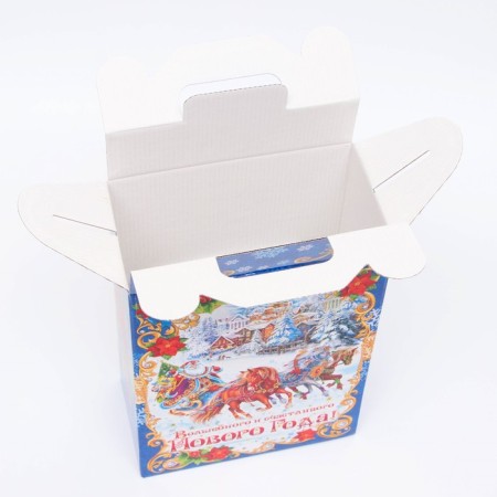 Gift box New Year's fair blue 18.5 x 10 x 30.5 cm-3