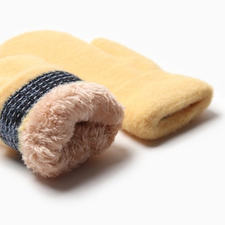 Women's mittens for claim Minaku smooth 22 cm mustard-2