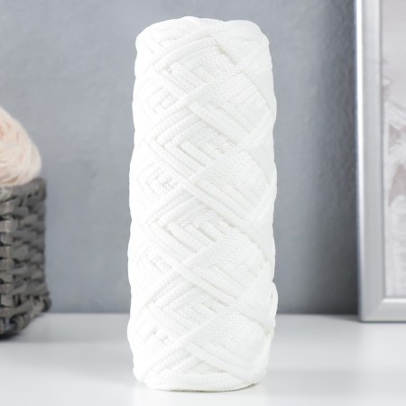 Knitting cord 100% polyester, width 3 mm 100m (white)-4