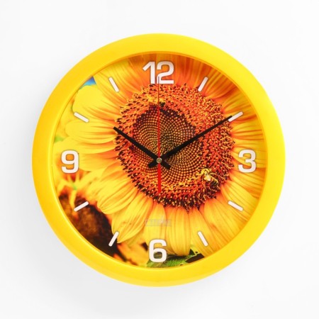 Wall watches, D-28 cm, interior, "sun flower", silent