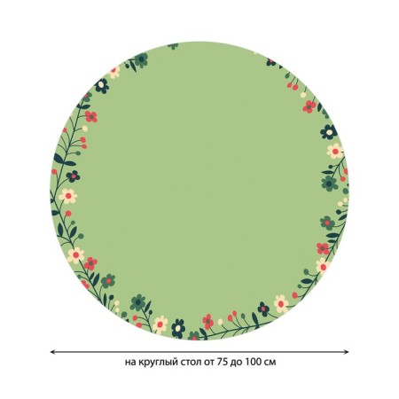 Tables on the table "Flower weaving", round, oxford, elastic band, size 120x120 cm, diameter 75-100 cm-1