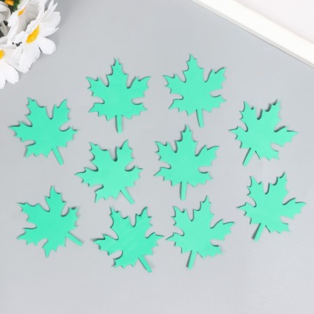 Foamiran's blank "List of maple", 5x5cm, 10pcs set, green