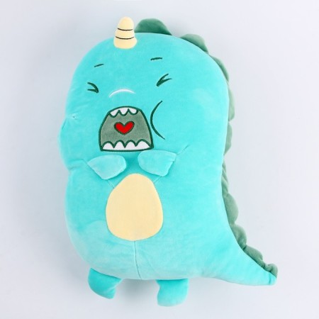 Soft toy "dinosaurus" with heart, 40 cm, green color-3