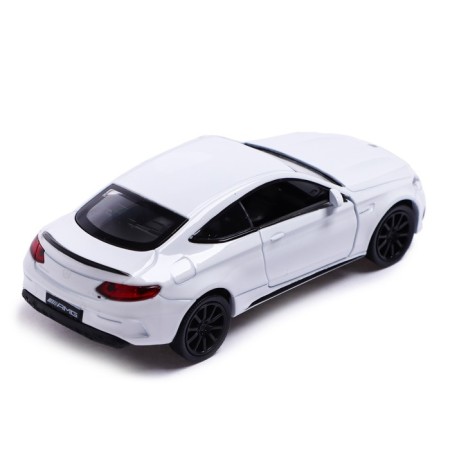 Metal Mercedes-AMG C63 S Coupe, 1:32, doors, inertia, white color open-3