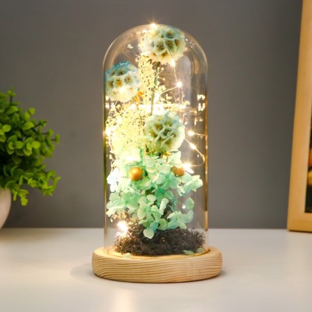Nightlight "Azure Flowers" LED from batteries 3HAAA 11x11x22 cm Risalux-1