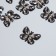 Decor for creativity plastic "Butterfly, black and beige wings" 2.5x3.2 cm