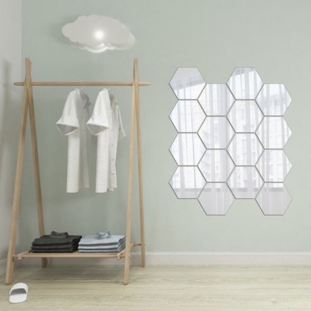 Interior stickers "honeycomb", mirror, wall decor, set 12 pcs, 16 x 18 cm-5