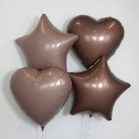 Foil ball 30 "Heart", mystic Latte, individual packaging-1