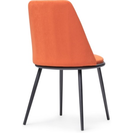 Chair on the metal frame Aldis metal/velor, black/orange 50x57x81 cm-3