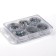 Set for decor, in a plastic organizer, 6 jars, silver color