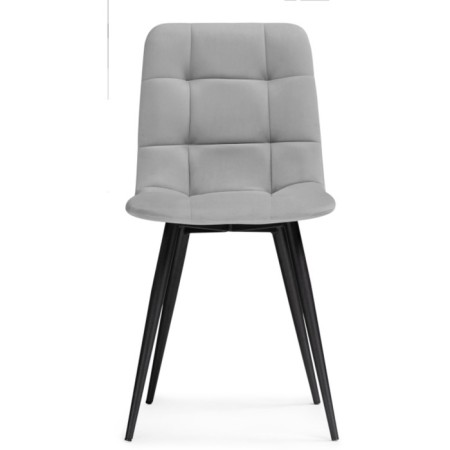 Stool on a metal frame chilli metal/velor, black/light gray 43.5x50x87.5 cm-1