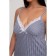 Night shirt female, white-blue color/Print cage, size 52