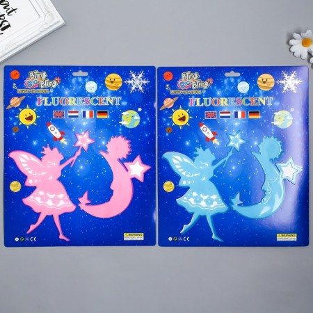 Phosphorus sticker "Fairy and month" with adhesive pads set 29.5x25 cm-1