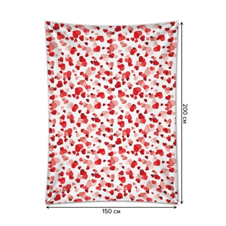 Decorative panel with photo printing "abundance of hearts", vertical, size 150x200 cm-1
