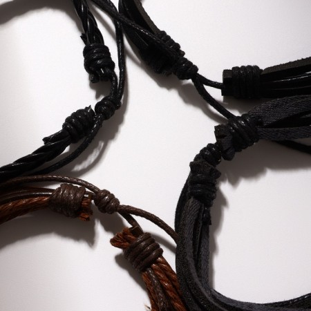 Bracelet Skin "Cryt", black-brown color, d = 7.5 cm-2