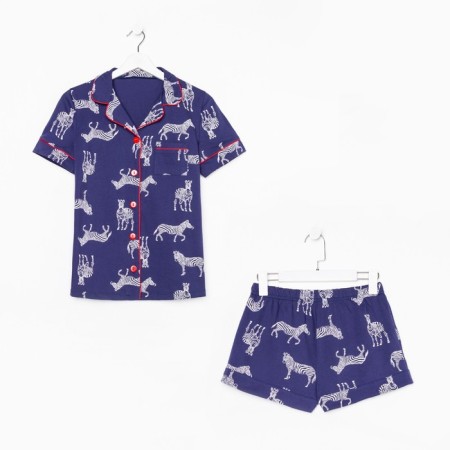 Female pajamas (shirt and shorts) KAFTAN ZEBRA size 44-46, color blue-5