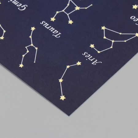 Scrapbooking paper bilateral "constellation" density 180 grams set 10 pcs 15.5x17 cm-3
