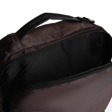 A backpack-snuffle with a zipper, 2 outer pockets, brown color-7