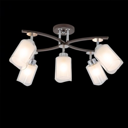 Ceiling chandelier Citilux "Fortune" CL156152, 47x36x35 cm, 5x75W, e27, brown color-1