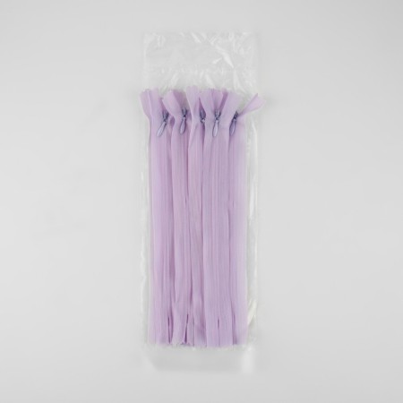 Lightning secret, No. 3, non -proceeding, locking machine, 20 cm, lilac color-2
