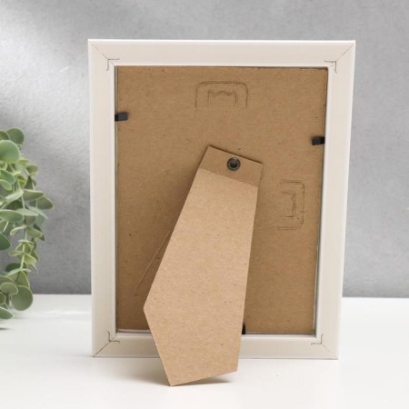 Photo frame 13x18 (281G) white with gold (plastic screen)-3