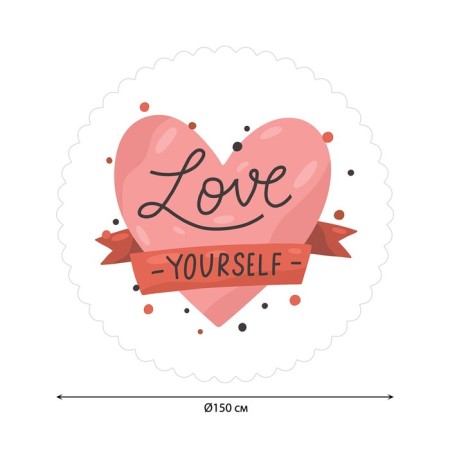 The tablecloth on the table "love yourself", round, Saten, d = 150 cm