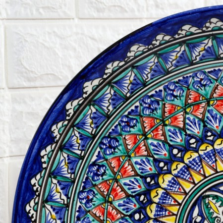 Largan Rishtan ceramics "Patterns", 42 cm, Blue Mix-3