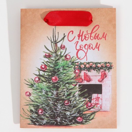 Craft vertical package “Evening by the fireplace”, S 12 x 15 x 5.5 cm, New Year-6