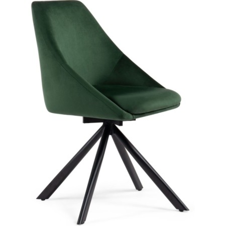 Stol on a metal frame spinning, metal/velor, black/green 51x55x83 cm-3