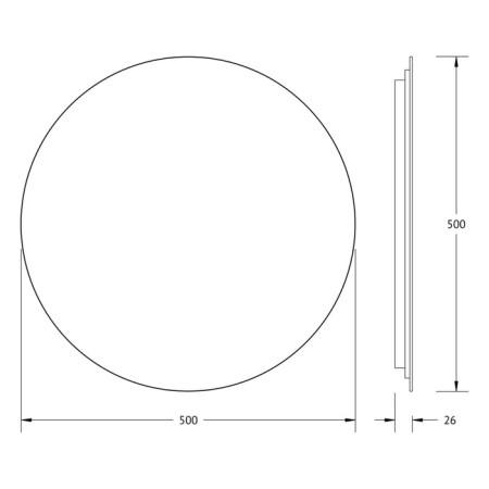 Mirror with Defesto LED lighting 12 W, 50x50 cm, IR - switch, neutral white light-1